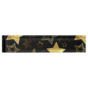 Porte-nom Motif sans couture avec étoiles d'or