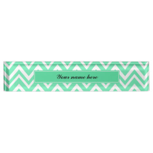 Porte-nom Motif Seafoam Mint Green Zigzgag