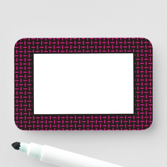 Porte-nom Motif tressé sur noir personnalisable (En situation)