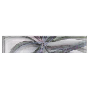 Porte-nom Motions Filigree Moderne Abstrait pivotant Fractal