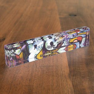Porte-nom Mots Graffiti colorés