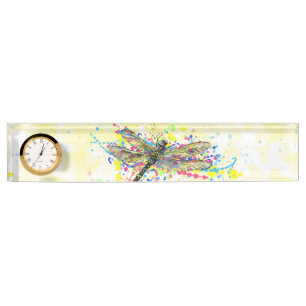Porte-nom Mouche dragonfly à l'aquarelle tendance mignonne