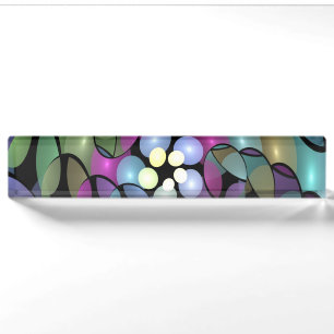 Porte-nom Mouvements colorés Abstrait Trippy Fractal Art