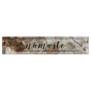 Porte-nom Namaste Acrylique Bureau Nom Plaque