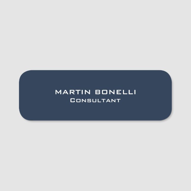 Porte-nom Navy Blue Spécial Unique Moderne Consultant (Devant)