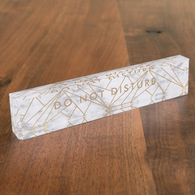 Porte-nom Ne pas déranger Signal Marbre blanc Gold Business (Taille)