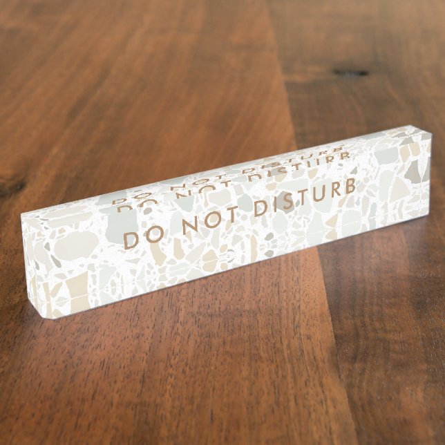 Porte-nom Ne pas déranger signe moderne Terrazzo Gold Busine (Taille)