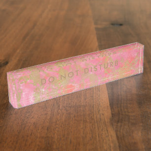 Porte-nom Ne pas déranger Signe Pink Marble Gold Business