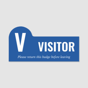 Porte-nom Nettoyer Bleu Blanc Big V Visiteur