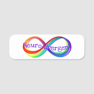 Porte-nom Neurodivergent Rainbow Infinity Symbol Button