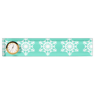 Porte-nom Noël à Tiffanys Aqua Blue Snowflakes