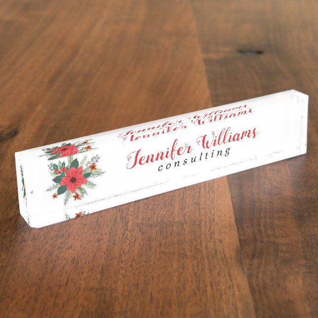 Porte-nom Noël Poinsettia Bouquet GR2 (Taille)