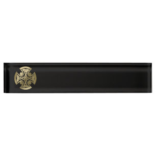 Porte-nom noeud d'or celtique