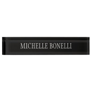 Porte-nom Noir Blanc Agréable Charming Business Nameplate