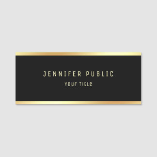Porte-nom Noir élégant de charme et modèle moderne d'or