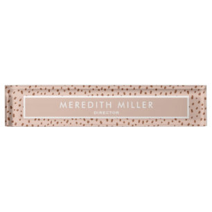 Porte-nom Nom Beige tendance avec Terracotta Boho Brown