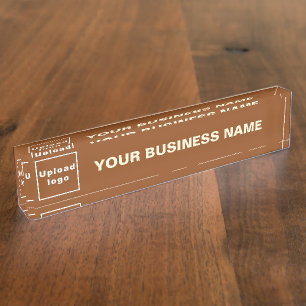 Porte-nom Nom commercial et logo sur acrylique Brown