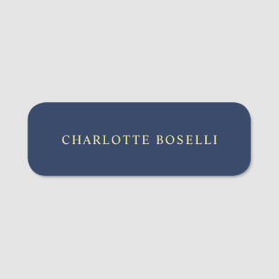 Porte-nom Nom de couleur bleu minimaliste classique professi