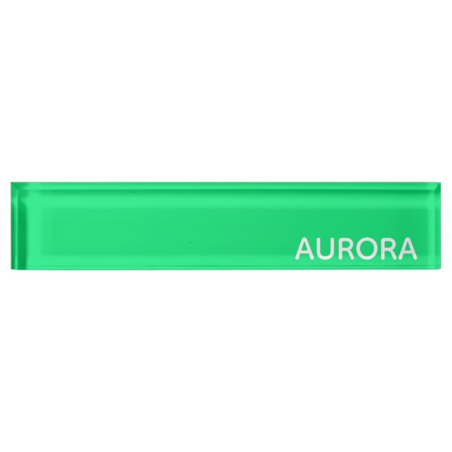 Porte-nom Nom de couleur verte Aurora (Devant)