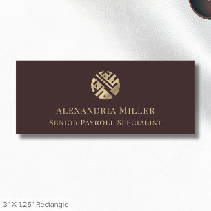 Porte-nom Nom de l'employé Balise Gold Logo
