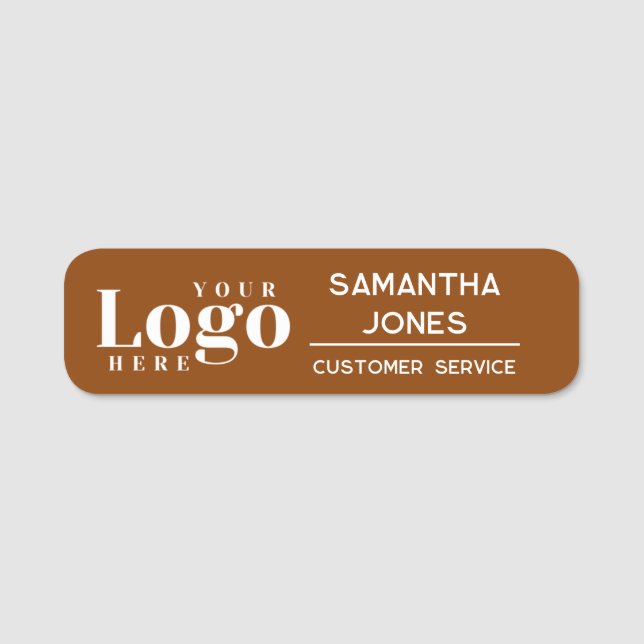 Porte-nom Nom de l'employé Moderne Logo de l'entreprise (Devant)