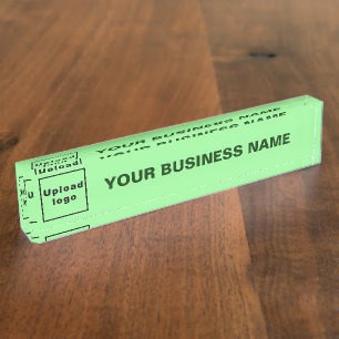 Porte-nom Nom de l'entreprise et logo sur l'acrylique vert c