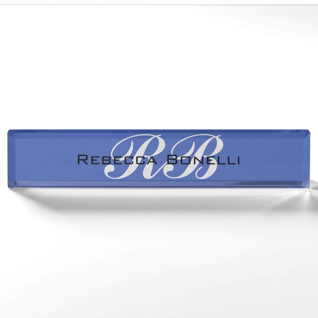 Porte-nom Nom du monogramme professionnel Initiales Simple S (Devant)