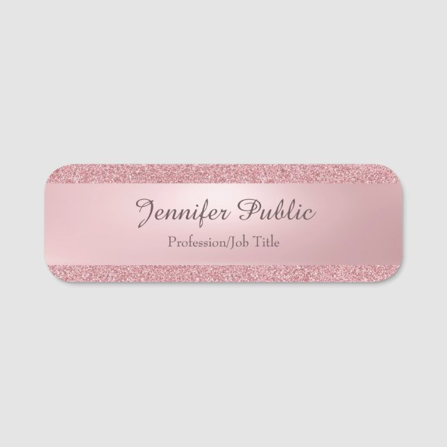 Porte-nom Nom du script de calligraphie Rose Gold Parties sc (Devant)