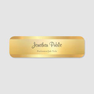 Porte-nom Nom du script de la main élégante Gold Modèle M