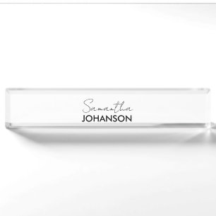 Porte-nom Nom du script monogramme Minimaliste moderne Fem