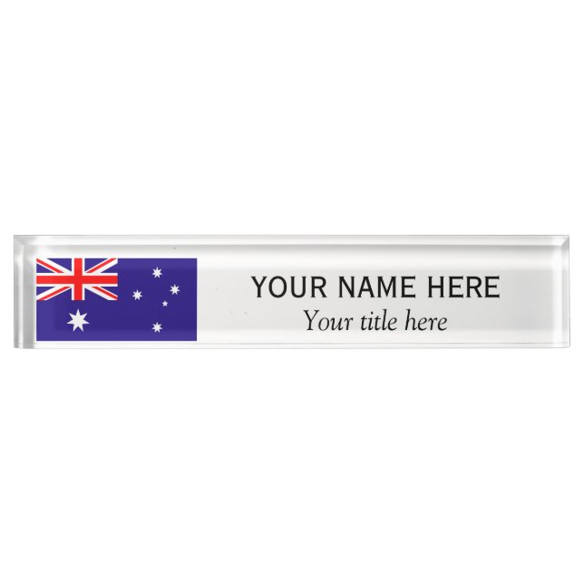 Porte-nom Nom et titre personnalisés drapeau australien (Devant)