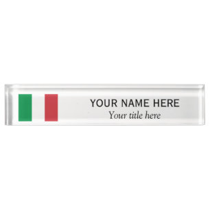 Porte-nom Nom et titre personnalisés drapeau du pays italie