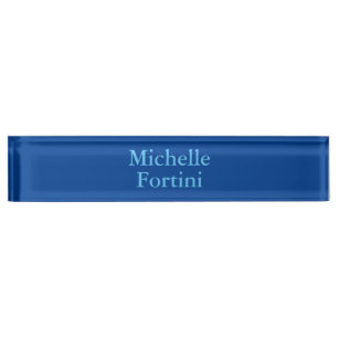Porte-nom Nom lisible moderne Ciel clair & Bleu profond