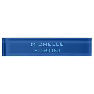Porte-nom Nom lisible moderne Ciel clair & Bleu profond