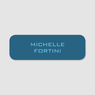 Porte-nom Nom lisible moderne Plain Ocean & Sky Blue