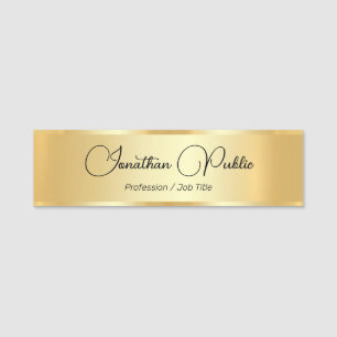 Porte-nom Nom manuscrit Tags Personnaliser Script Gold Look