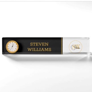 Porte-nom Nom monogramme et signature moderne
