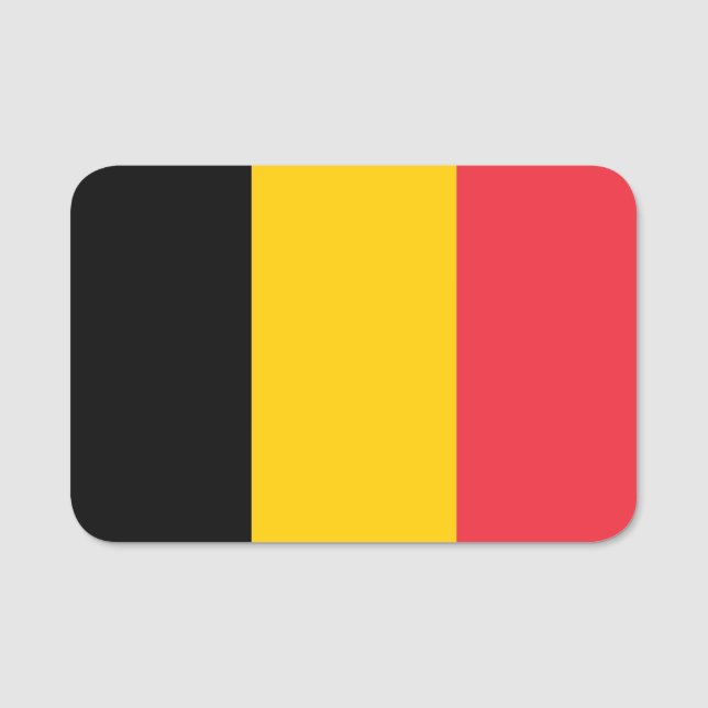 Porte-nom Nom patriotique avec drapeau de Belgique (Devant)