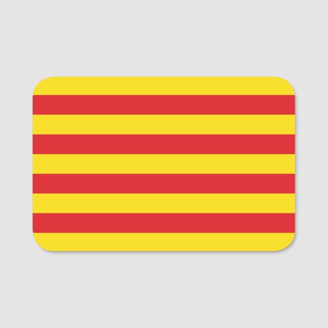 Porte-nom Nom patriotique avec drapeau de Catalogne (Devant)