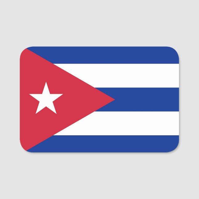 Porte-nom Nom patriotique avec drapeau de Cuba (Devant)