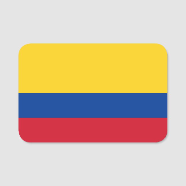 Porte-nom Nom patriotique avec drapeau de la Colombie (Devant)