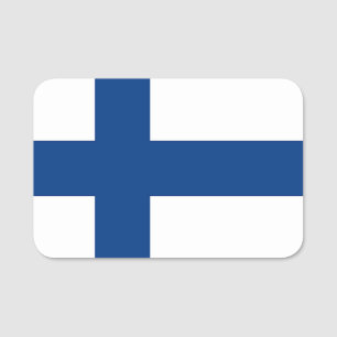 Porte-nom Nom patriotique avec drapeau de la Finlande