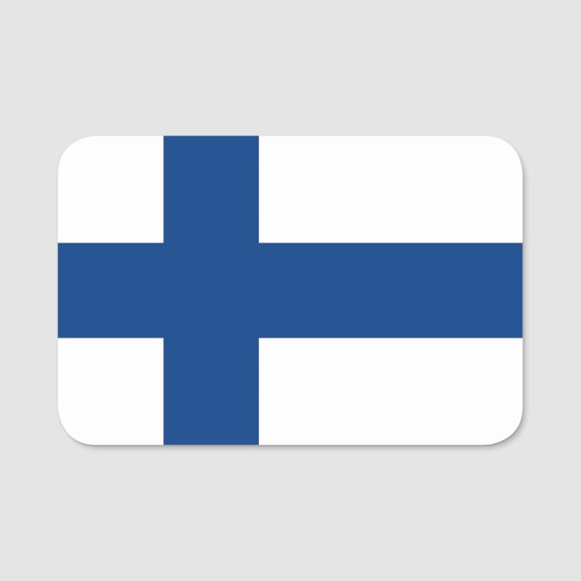 Porte-nom Nom patriotique avec drapeau de la Finlande (Devant)