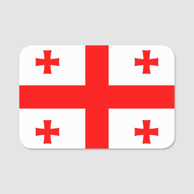 Porte-nom Nom patriotique avec drapeau de la Géorgie (Devant)