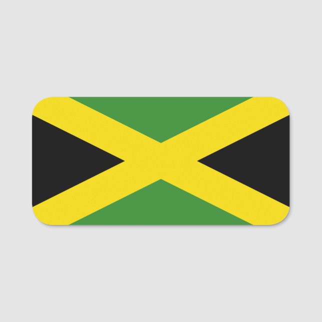 Porte-nom Nom patriotique avec drapeau de la Jamaïque (Devant)