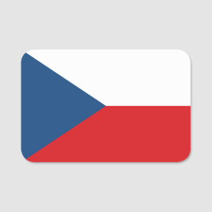 Porte-nom Nom patriotique avec drapeau de la République Tchè