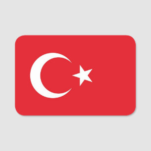 Porte-nom Nom patriotique avec drapeau de la Turquie