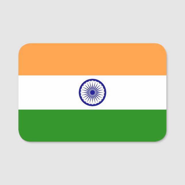 Porte-nom Nom patriotique avec drapeau de l'Inde (Devant)