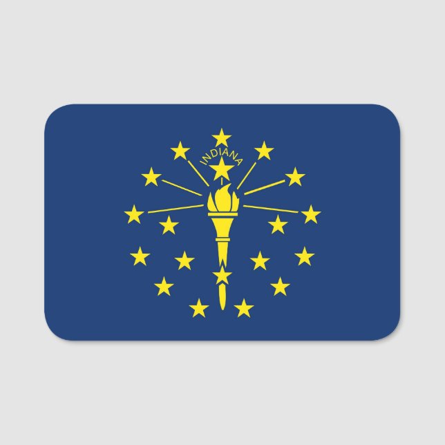Porte-nom Nom patriotique avec drapeau de l'Indiana, USA (Devant)