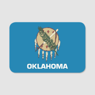 Porte-nom Nom patriotique avec drapeau de l'Oklahoma
